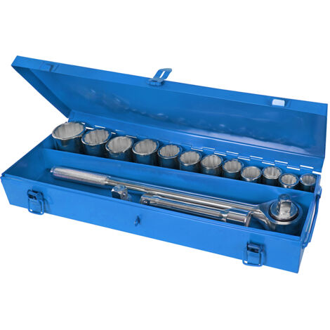 Llaves de vaso m�tricas, 3/4", 12 cuadradas - 15 piezas 22 - 46 mm