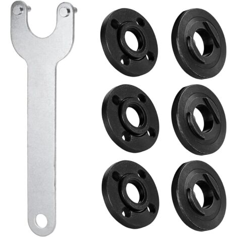 llaves para amoladora angular de 125 mm, llave de ángulo de bloqueo flexible con brida para amoladora, incluye 6 tuercas de brida metálicas, accesorios para amoladora angular