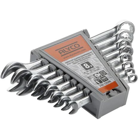 Llaves Planas Combinadas ALYCO ORANGE Juego 8 Pz 6-19