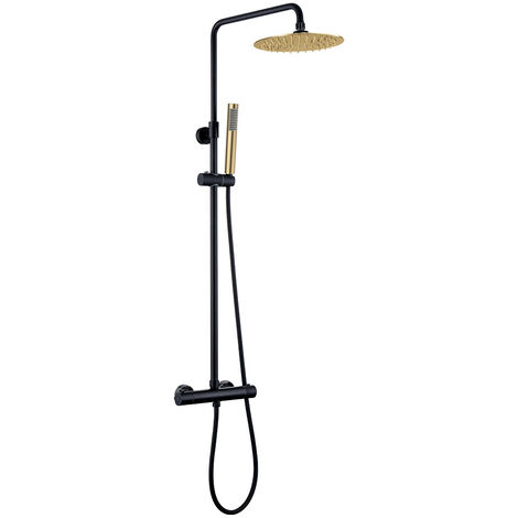 LLAVISAN L127454 ROUND Columna Termostática 83-120 cm Negro Mate Oro - ref: L127454