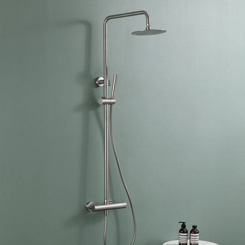 L127744 Combi Monomando round progresiva Níquel Cepillado 78-125 cm - ref: L127744 - Llavisan