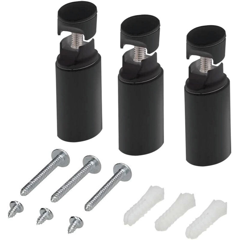 Kibath - llavisan L306034 Set Soportes Radiador Secatoallas Negros - ref: L306034