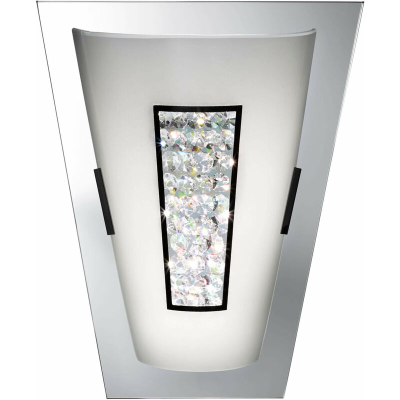 

Aplique de pared Led 8W, borde espejo, Ip44 4000K 850 lúmenes vidrio plateado IP44