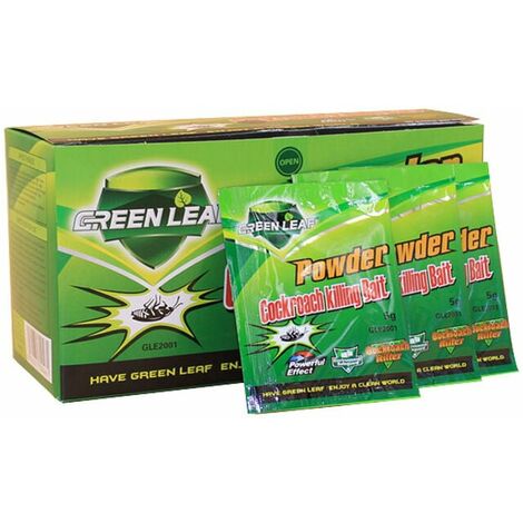 LLING 50 paquets de poudre de feuille verte cafard tueur appât répulsif tuant piège antiparasitaire