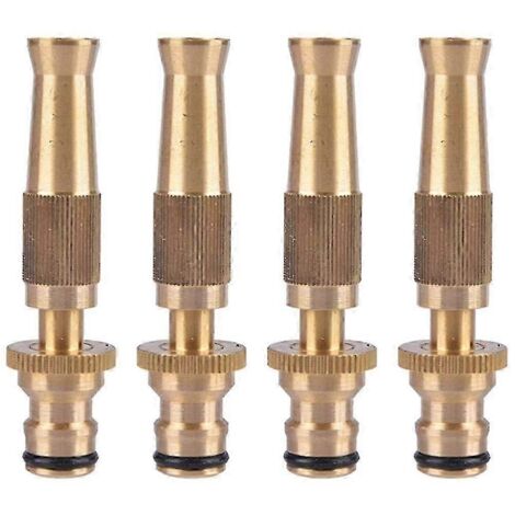 LM 4 Pcs Nozzle Brass Adjustable Copper Straight Connector Nozzle for Home Park Garden in Yard CLJ