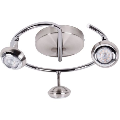 LM Spot LM Spot 3 luci LED a forma di spirale acciaio spazzolato con dettaglio cromo