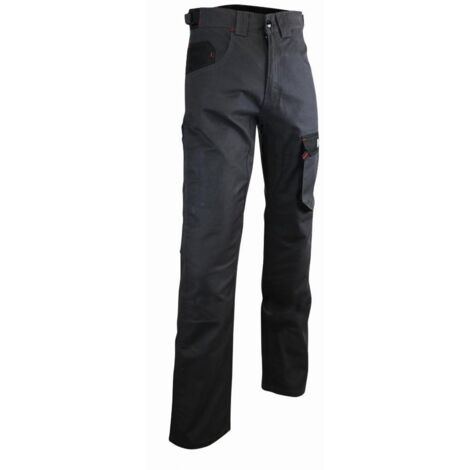 LMA – Pantalon de jardinage bicolore gris nuit/noir taille 40 – Empiècements Oxford 900D imperméables – Rangement pratique et accessible