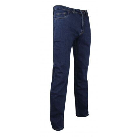 LMA – Pantalon de jardinage en jean bleu denim – Taille 40 – 98% coton, 2% élasthanne – 4 poches pratiques pour rangement
