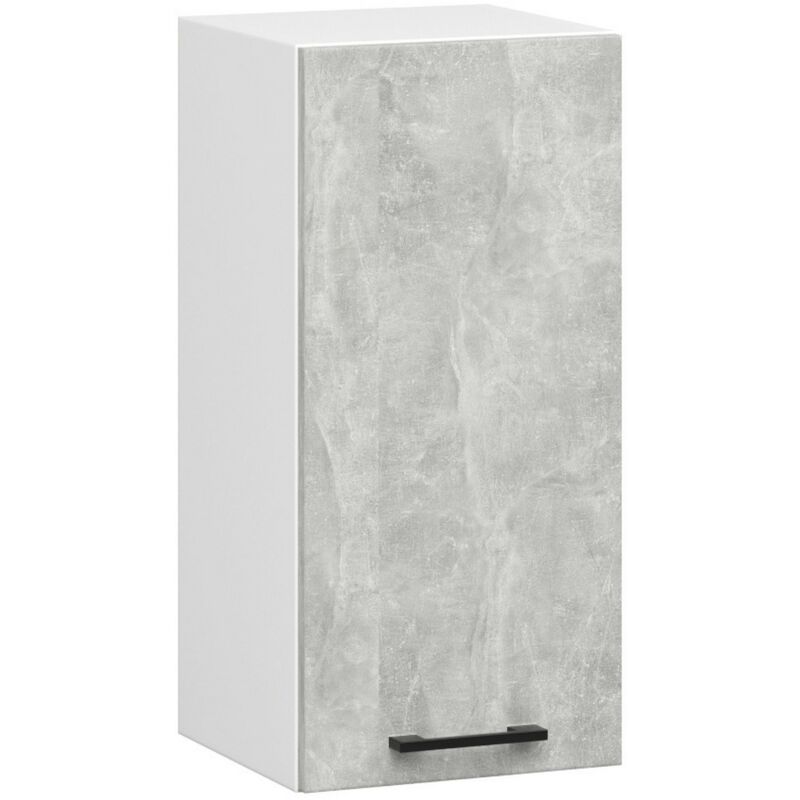 Armoires de cuisine haute Akord W30 oliwia Blanc 30 cm 1 porte façade Béton 2 étagères 30x30x58 cm