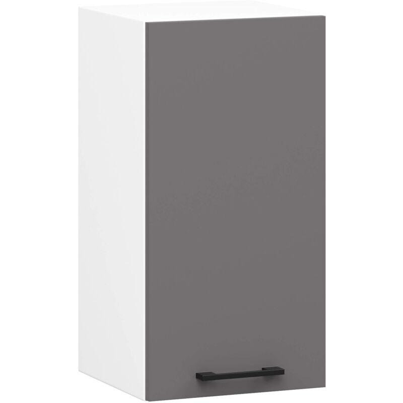 Armoires de cuisine haute Akord W30 oliwia Blanc 30 cm 1 porte façade Gris Graphite 2 étagères 30x30x58 cm