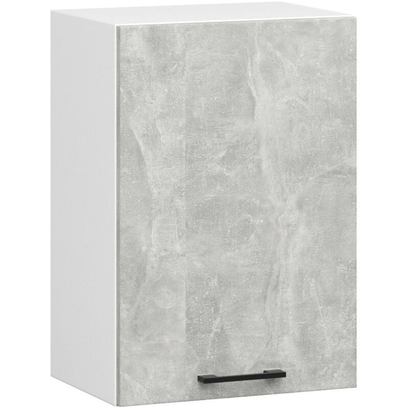 Armoires de cuisine haute Akord W50 oliwia Blanc 50 cm 1 porte façade Béton 2 étagères 50x30x58 cm