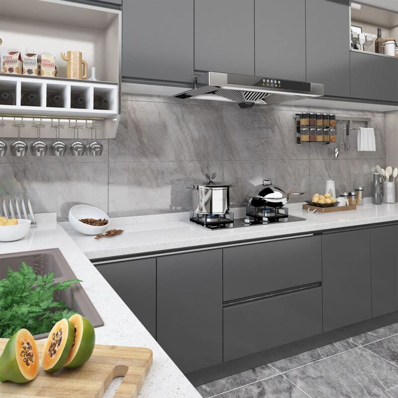 

Láminas autoadhesivas muebles 2 uds PVC gris 500x90 cm - Gris
