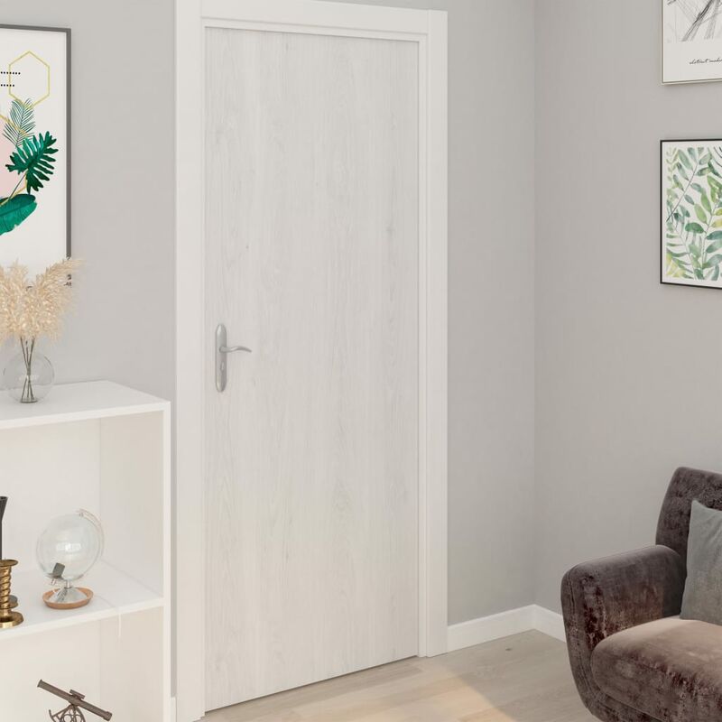 

Láminas autoadhesivas puertas 4 uds PVC madera blanca 210x90cm - Blanco