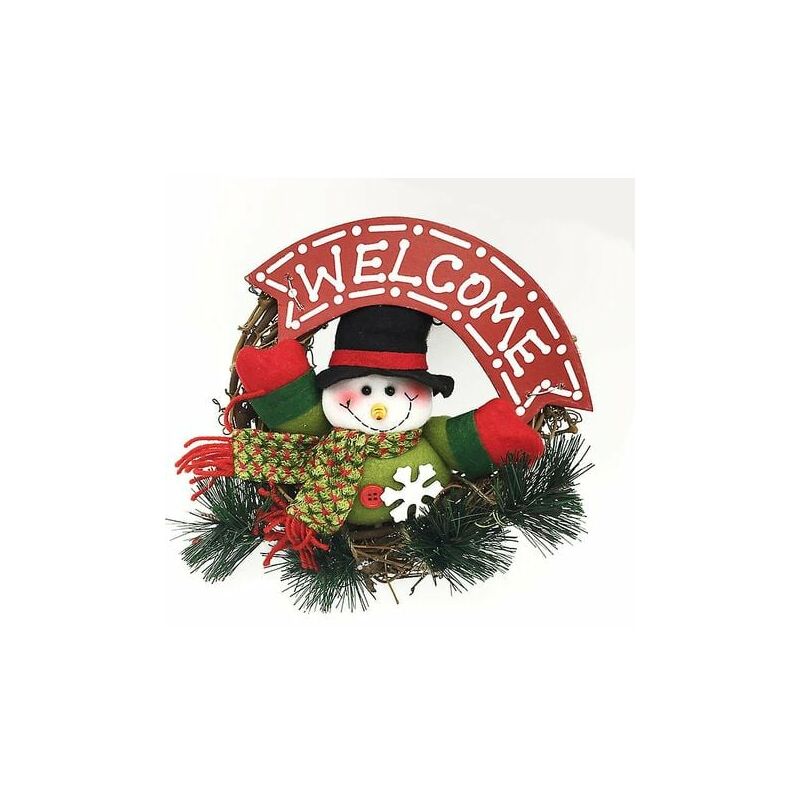 Lmly Christmas Accessories Santa Claus Decoration Front Door Flower Wreath thsidne