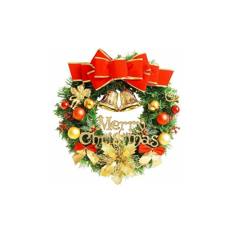 Lmly Christmas Wreath 30cm Advent Wreath Holder with Bauble Merry Christmas Christmas Decoration