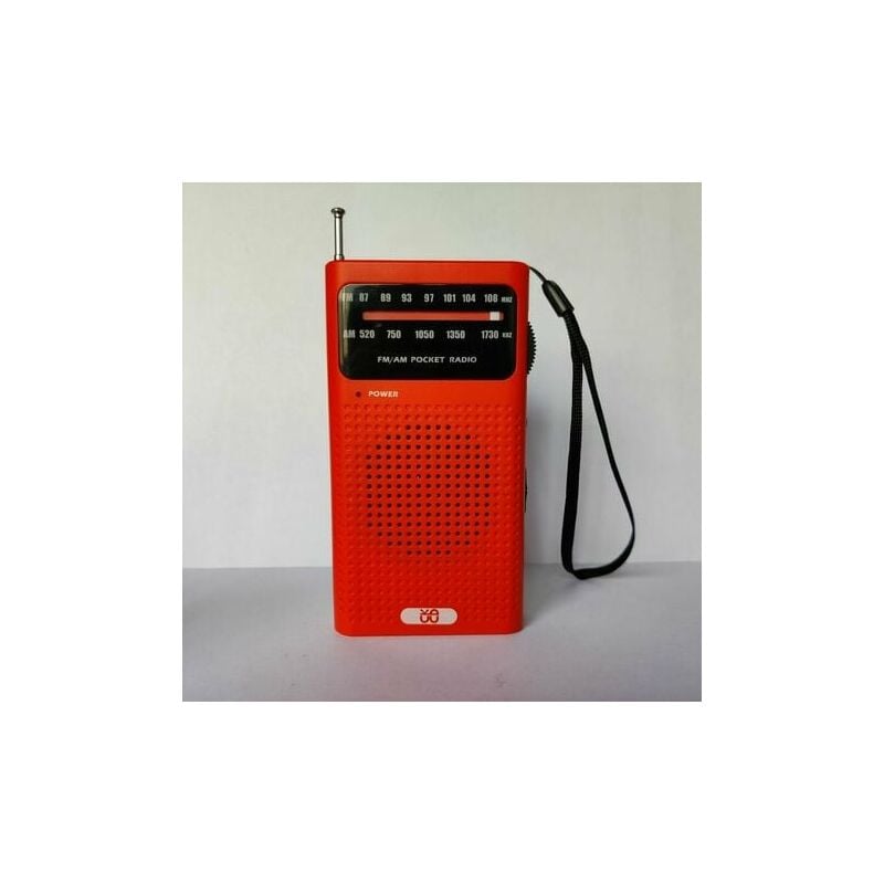Lmly Portable Radio Station, Transistor Pocket Radio, Small fm am Radio and Speaker(Red)