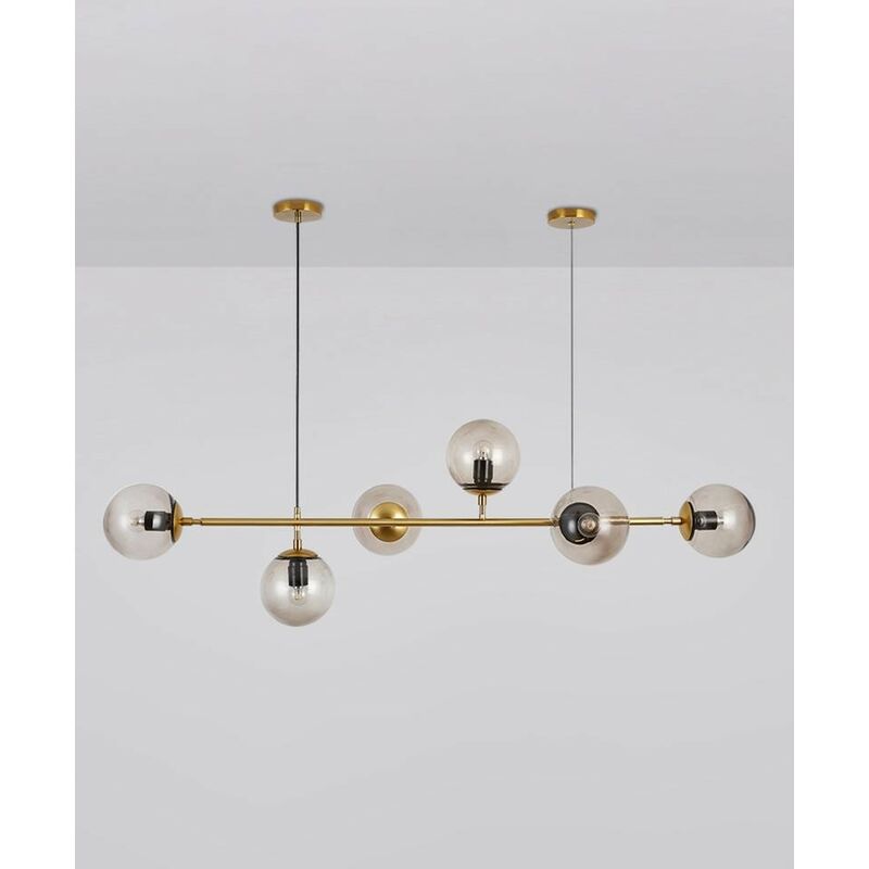 

Lámpara ALHENA, colgante, metal, cristal, 6 luces