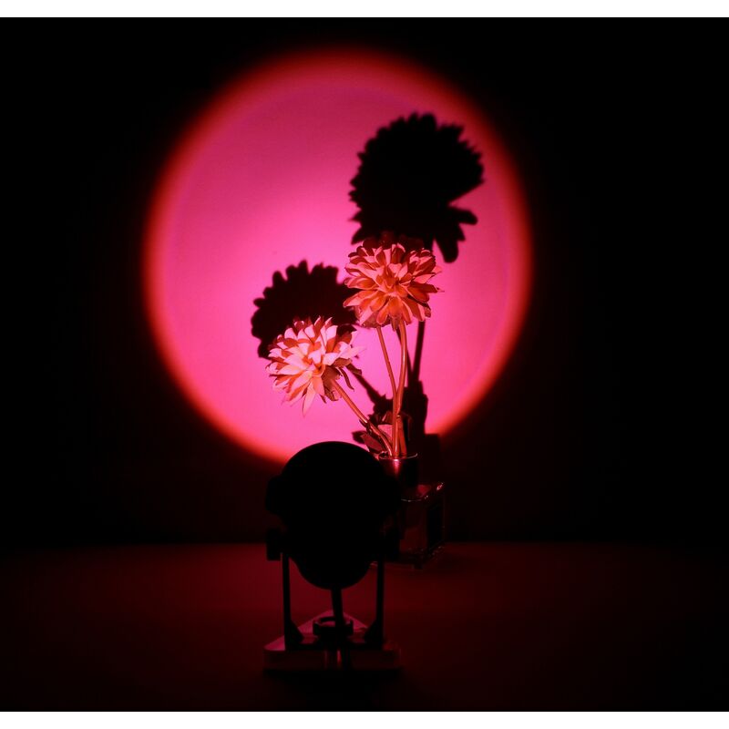 Image of MINKUROW Lampada Sunset Projection Light Visual Led Romantic Modern Usb Night Light Atmosfera Soggiorno Arredamento Camera Da Letto Rosa