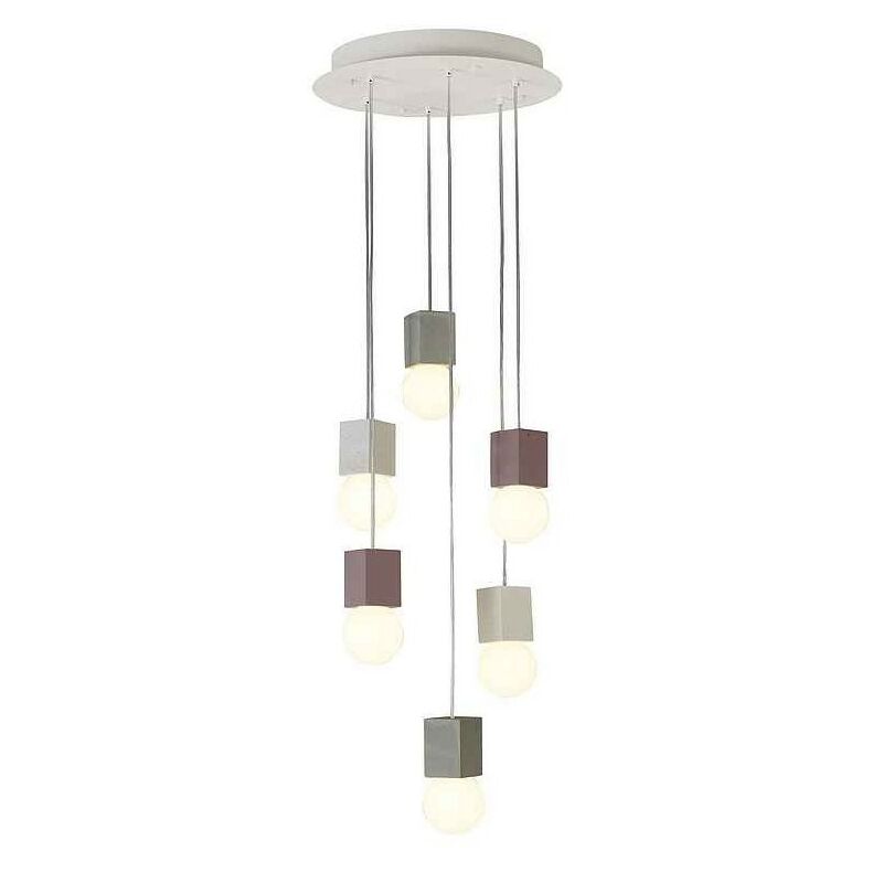 

Lámpara circular 6 l cuadradas GALAXIA cemento colores - Mantra