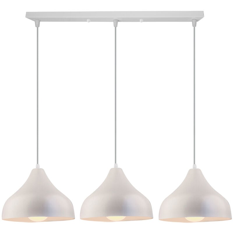 

Lámpara colgante de personalidad creativa retro estilo industrial bar restaurante decorativo candelabro metal 3 luces Blanco - Blanco