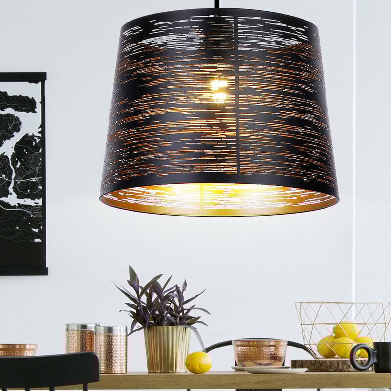 

Lámpara colgante de péndulo para dormir, iluminación de la habitación de invitados, lámpara de techo de oro negro