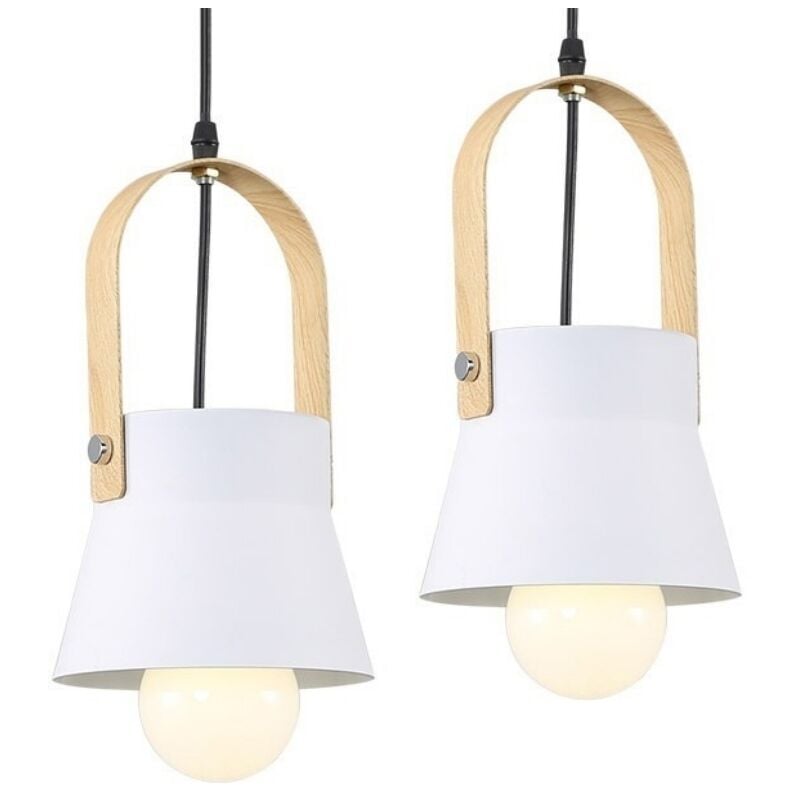 

Wottes - Lámpara colgante E27 metal industrial retro, moderna bar creativa dormitorio sala de estar iluminación decorativa luz Blanco - Blanco