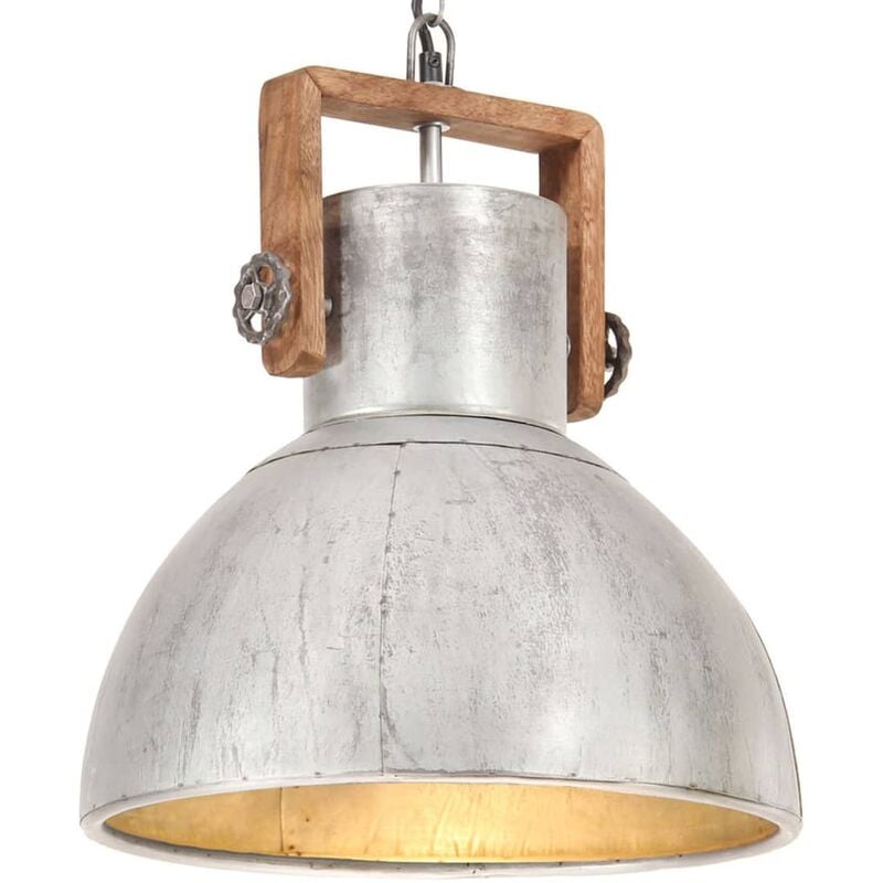 

Lámpara colgante industrial 25 W plateada redonda 40 cm E27 - Plateado