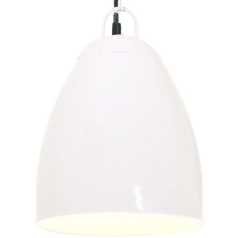 

Lámpara colgante industrial redonda 25 W blanca 32 cm E27 - Blanco