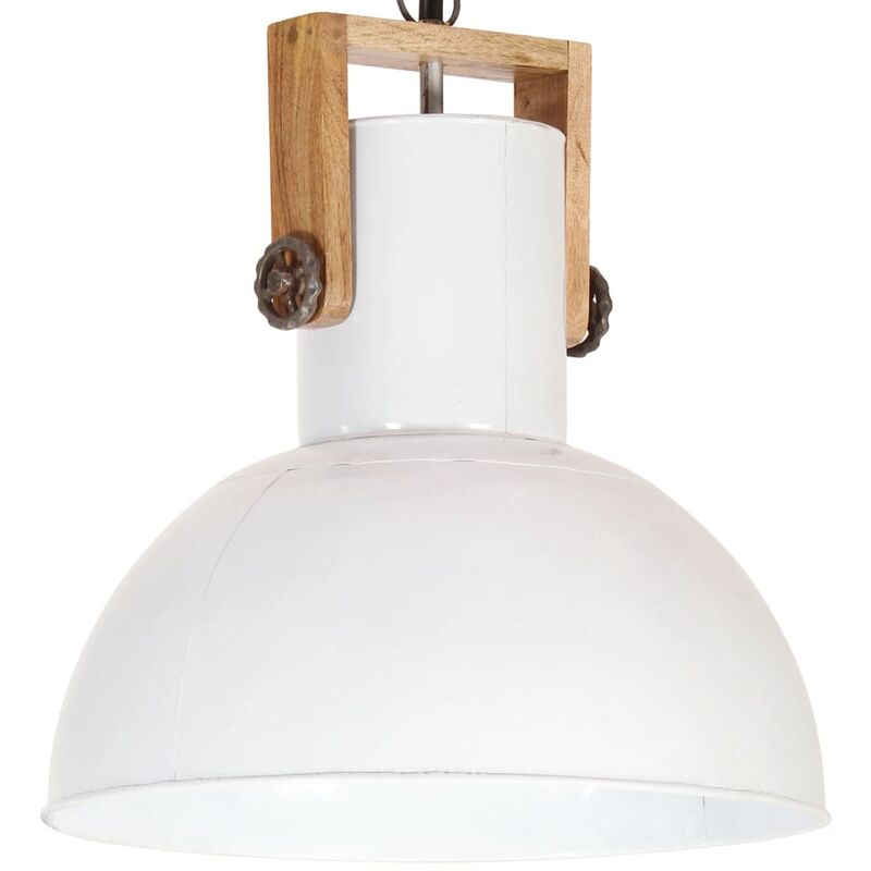 

Lámpara colgante industrial redonda mango 25 W blanco 42 cm E27 - Blanco