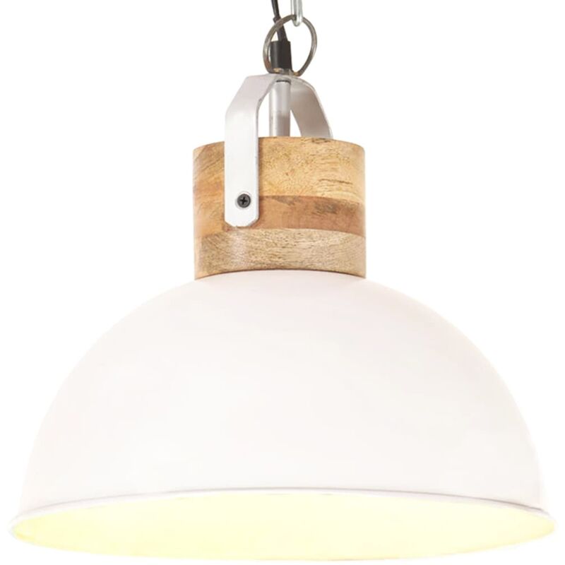 

Lámpara colgante industrial redonda mango blanca 32 cm E27 - Blanco