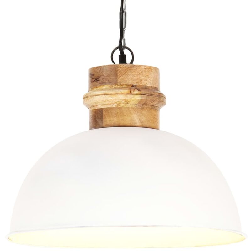 

Lámpara colgante industrial redonda mango blanca 42 cm E27 - Blanco