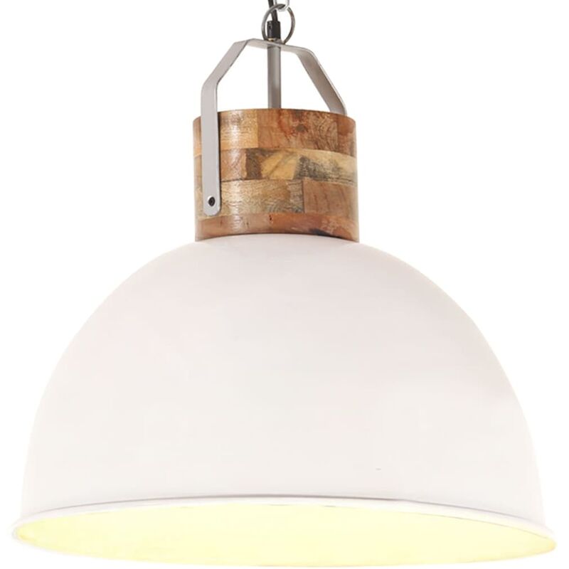 

Lámpara colgante industrial redonda mango blanca 51 cm E27 - Blanco