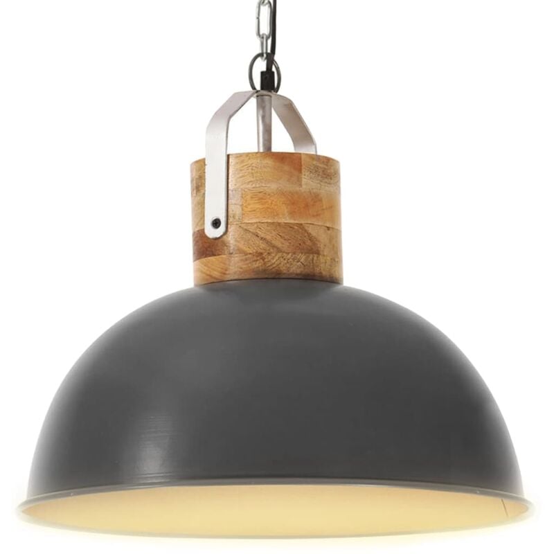 

Lámpara colgante industrial redonda mango gris 42 cm E27
