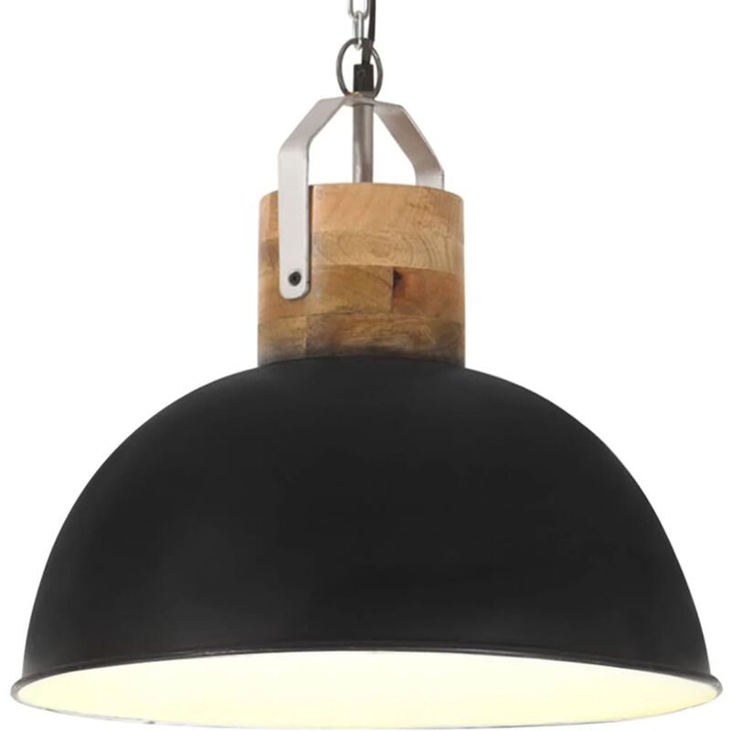 

Lámpara colgante industrial redonda mango negra 42 cm E27 - Negro