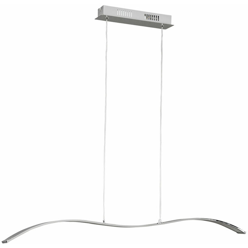 

Lámpara colgante LED lámpara de techo lámpara de mesa de comedor lámpara colgante plata en forma de onda, 24W 1700lm 3000K, L x An x Al 106,4x8x150