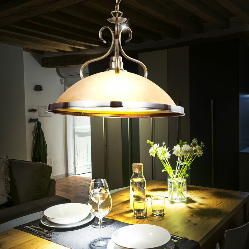 

Lámpara colgante lámpara colgante de iluminación de habitación de invitados antigua lámpara colgante de latón ámbar de vidrio