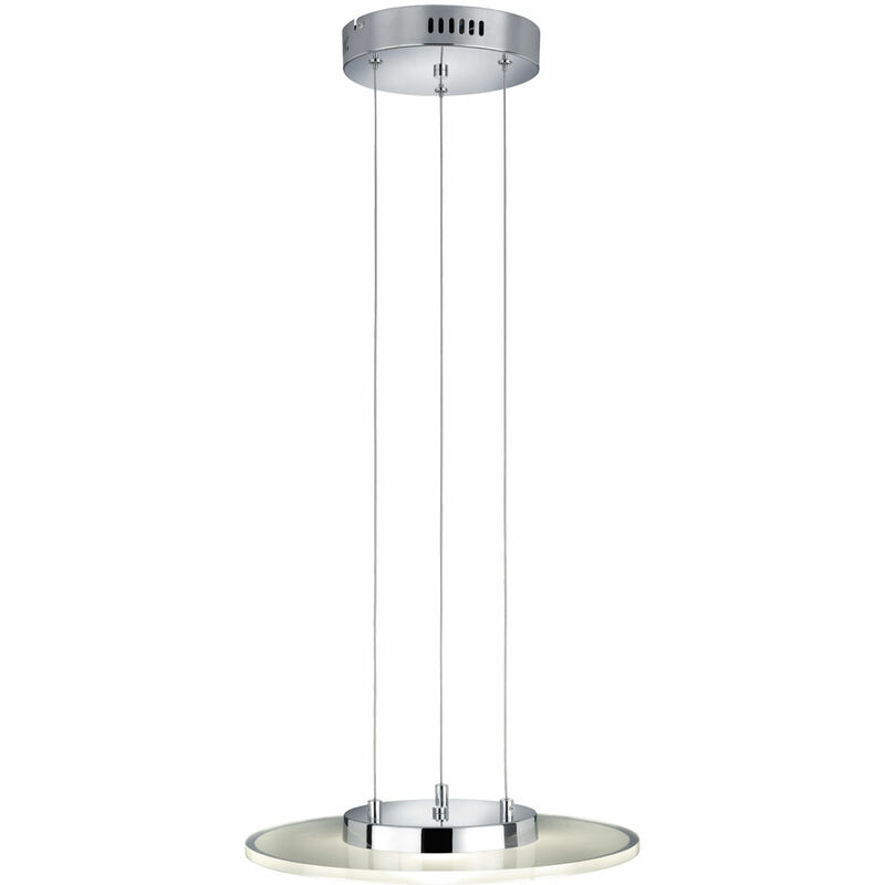 

Lámpara colgante lámpara colgante de vidrio satinado salón comedor lámpara colgante, color cromo, 3x 4.5W 400Lm blanco cálido, FxH 40 x 120 cm