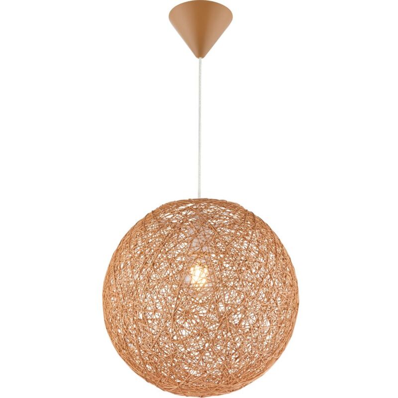 

Lámpara colgante lámpara colgante lámpara colgante lámpara de bola malla de papel, marrón tórtola, dorado, IP20, plástico, textil, transparente, 1x