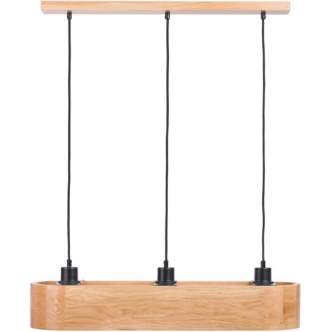 L谩mpara colgante ovalada ANTILIA ara帽a ROBLE 700mm