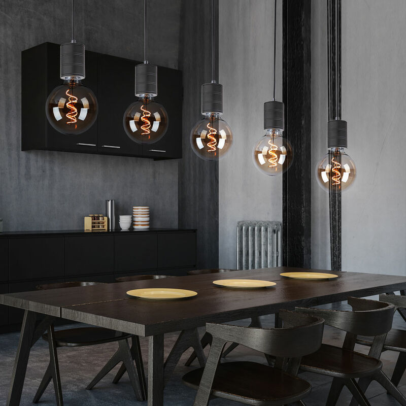 

Lámpara colgante péndulo de techo luz ALU-BLACK iluminación salón-dormitorio-comedor