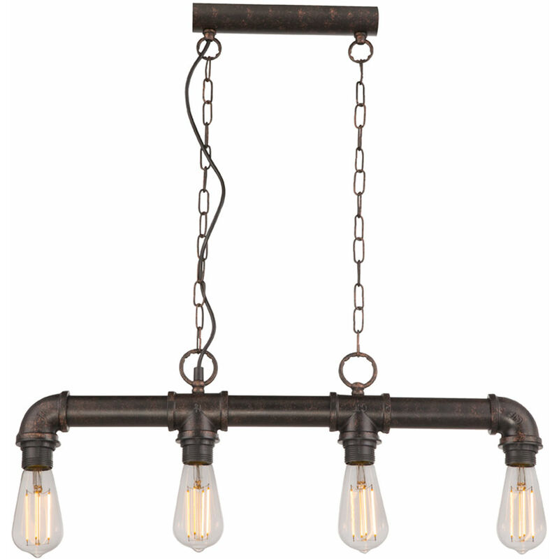 

Lámpara colgante vintage para sala de estar, comedor, tubería de agua, lámpara colgante de techo, oro negro