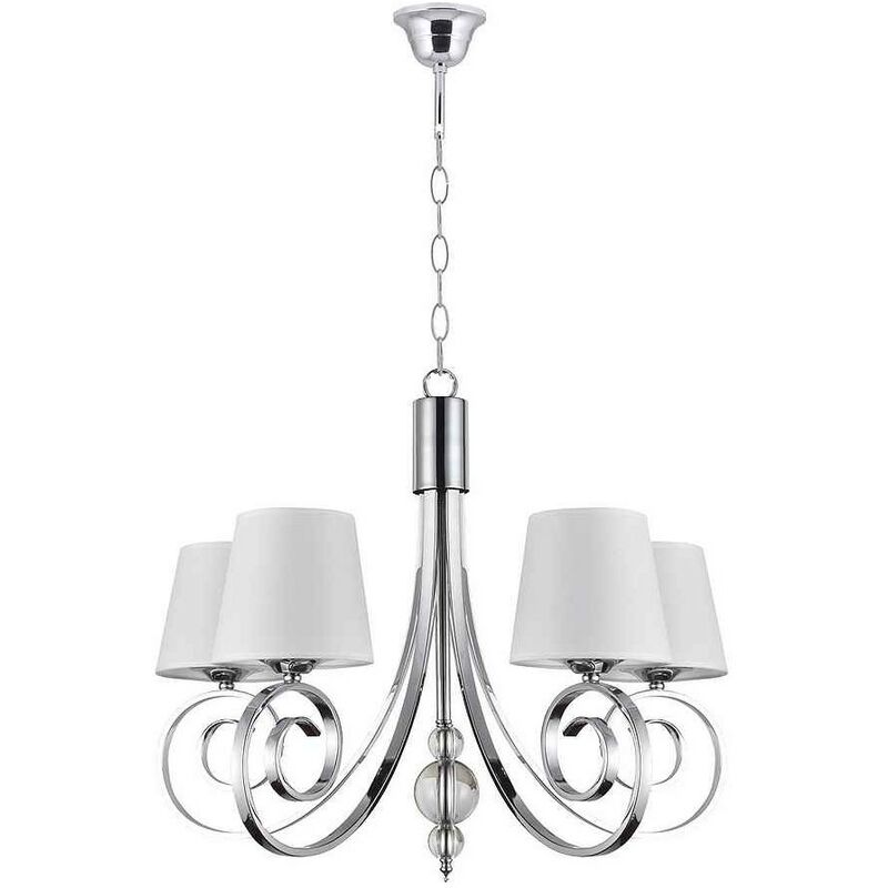 

Lámpara con pantalla blanca modelo MARELA cromo 5 luces - AJP