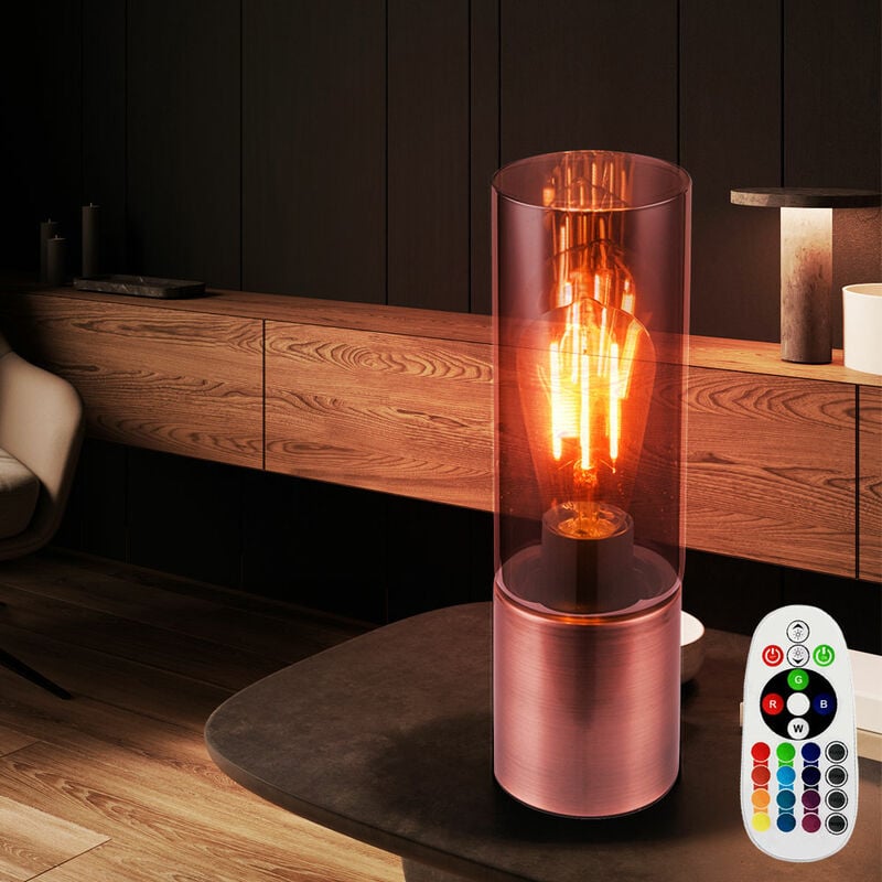 

Lámpara de mesa con control remoto, lámpara de vidrio, interruptor táctil regulable en un juego que incluye lámparas LED RGB