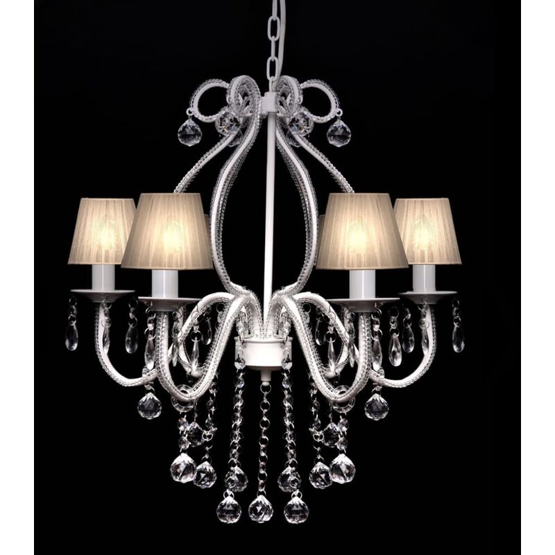 

Lámpara de araña colgante, candelabro de metal con 2300 cristales - Blanco