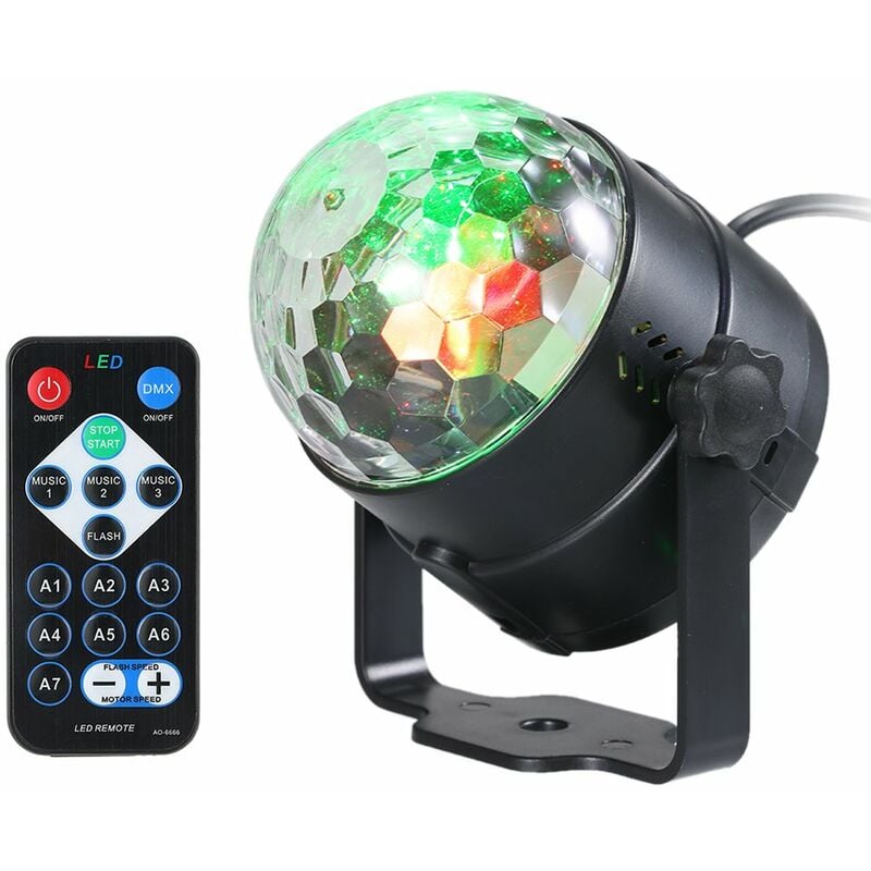 

Lampara de bola magica teledirigida de 3W RGB mini LED, luz de efecto de escenario