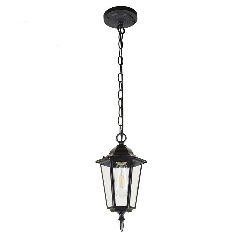 

Lámpara colgante cristal vintage, sala de estar dormitorio iluminación ajustable E27 - Marrón