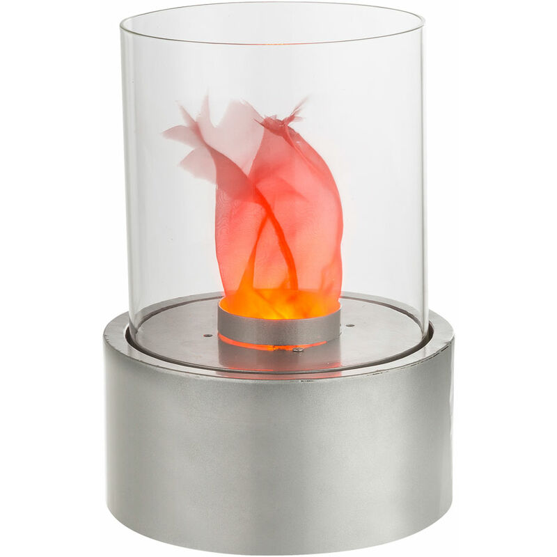 

Lámpara de efecto de llamas de fuego de luz de chimenea de mesa LED lámpara de decoración de sala de estar de plata de vidrio Globo 93100