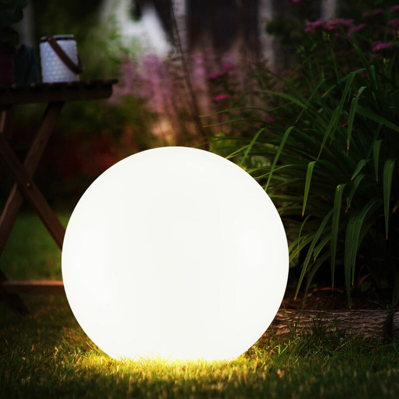 

Lámpara de enchufe LED solar para exteriores, iluminación de jardín, luz de bola de espiga de tierra, blanco 3376-24