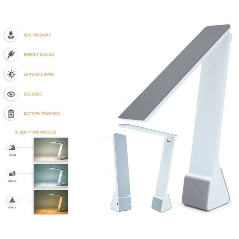 Trade Shop - Lámpara Escritorio 15 Led 4w Luz Plegable Blanco Neutro Amarillo U12b -