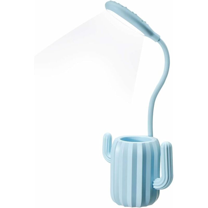 

Lámpara de escritorio inalámbrica, lámpara de mesa de lectura LED táctil de brillo ajustable con portalápices Decoración de escritorio Regalo